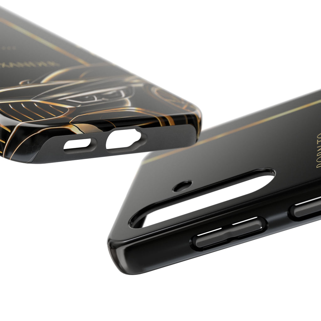 Born to Drive Personalized Tough Phone Case — Personalized Luxury Car Phone Case – Black & Gold Automotive Design