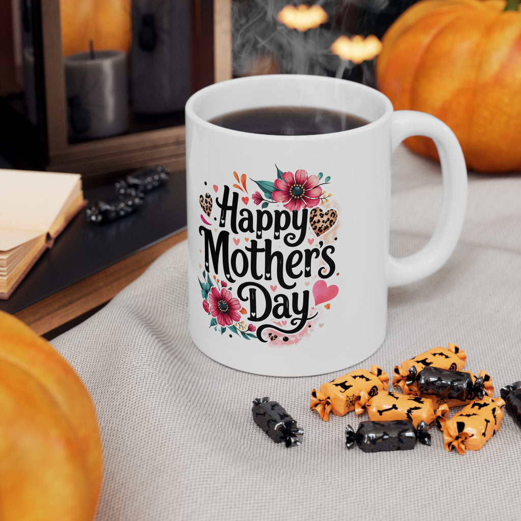 Personalized Mothers Day Mug | Custom Name Mom Coffee Cup | Best Mom Ever Gift | Happy Mothers Day Mug | Gift for Mom | Floral Mug