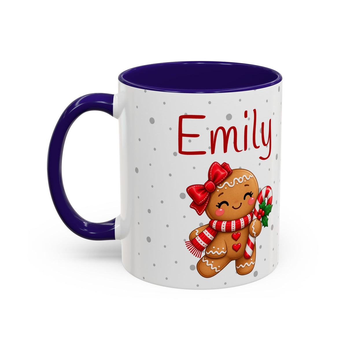 Personalized Gingerbread Christmas Mug – Custom Name Holiday Coffee Cup