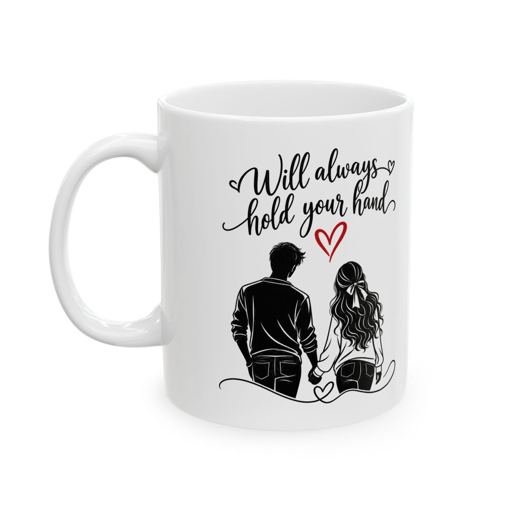 Personalized Couple Mug – Side by Side, Hand in Hand | Romantic Gift for Couples