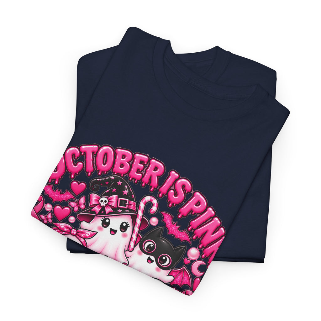 Breast Cancer Awareness Pink Ghosts Tee — "October Is Pink" United For The Cause