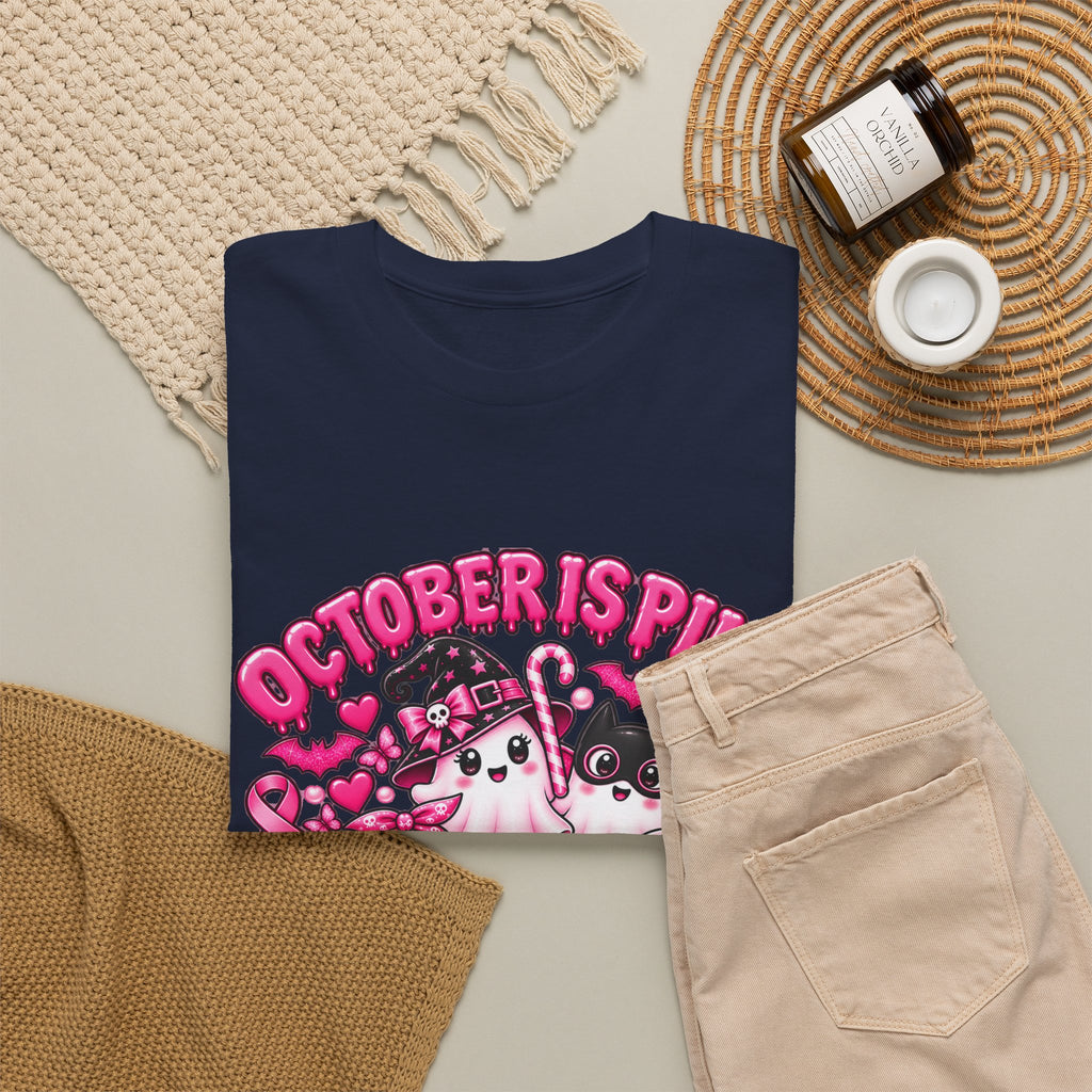 Breast Cancer Awareness Pink Ghosts Tee — "October Is Pink" United For The Cause