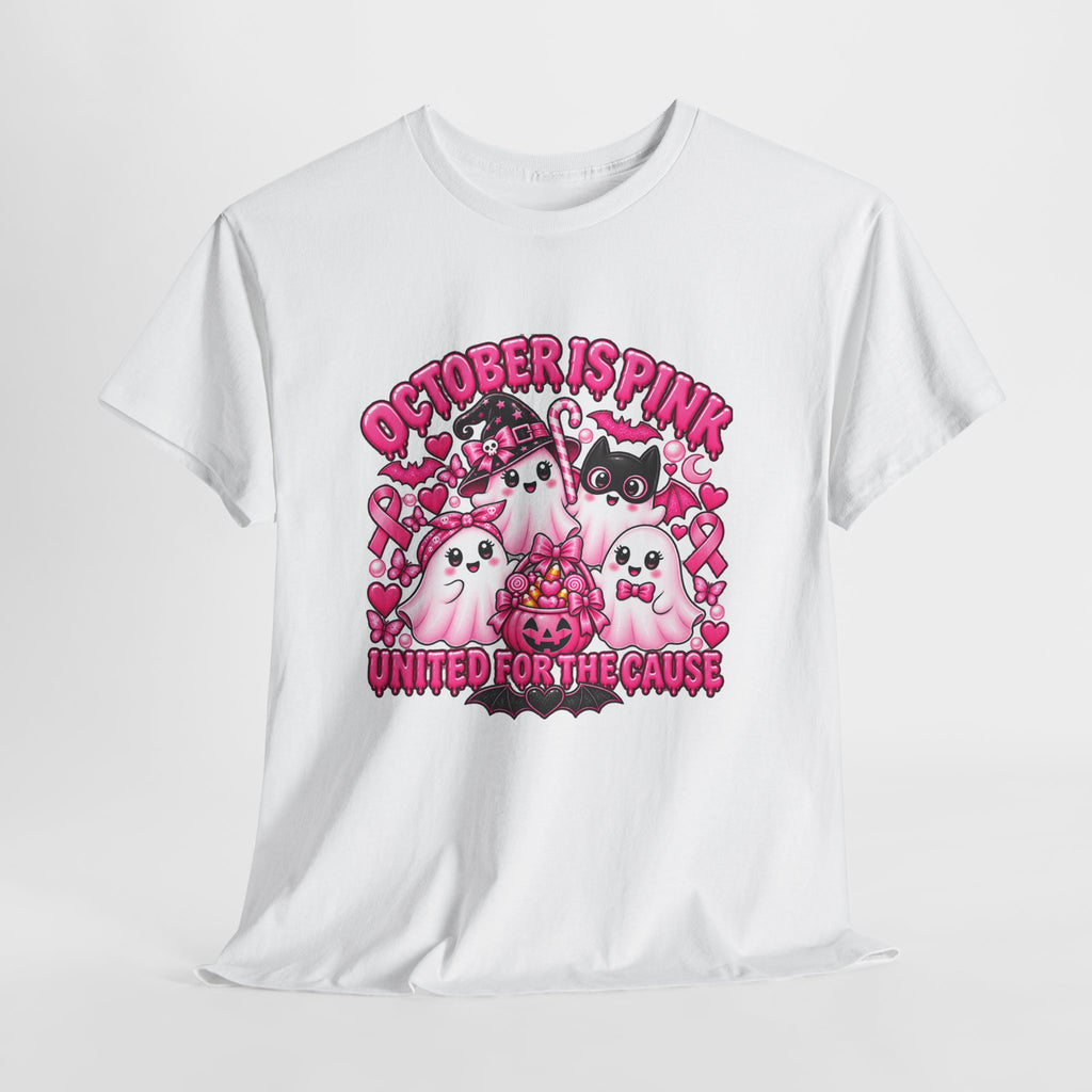 Breast Cancer Awareness Pink Ghosts Tee — "October Is Pink" United For The Cause