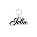 Personalized Name Keychain - Custom Black Script Name Pendant