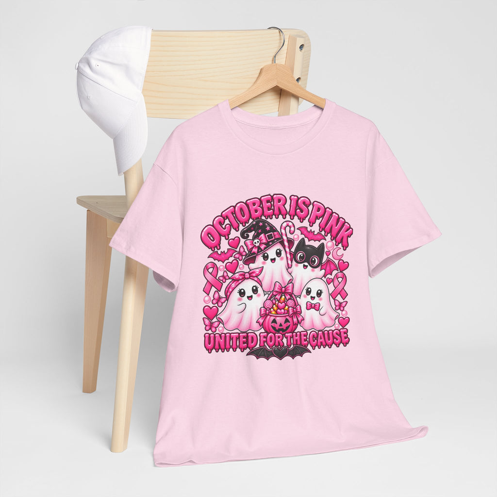 Breast Cancer Awareness Pink Ghosts Tee — "October Is Pink" United For The Cause