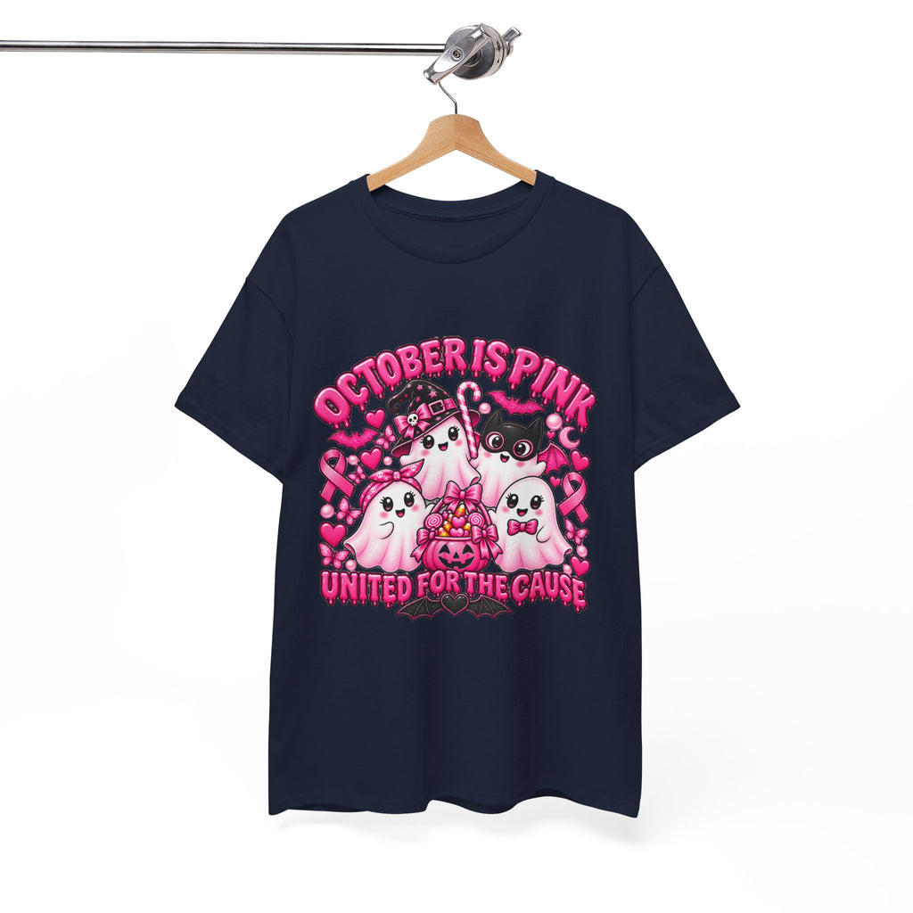 Breast Cancer Awareness Pink Ghosts Tee — "October Is Pink" United For The Cause