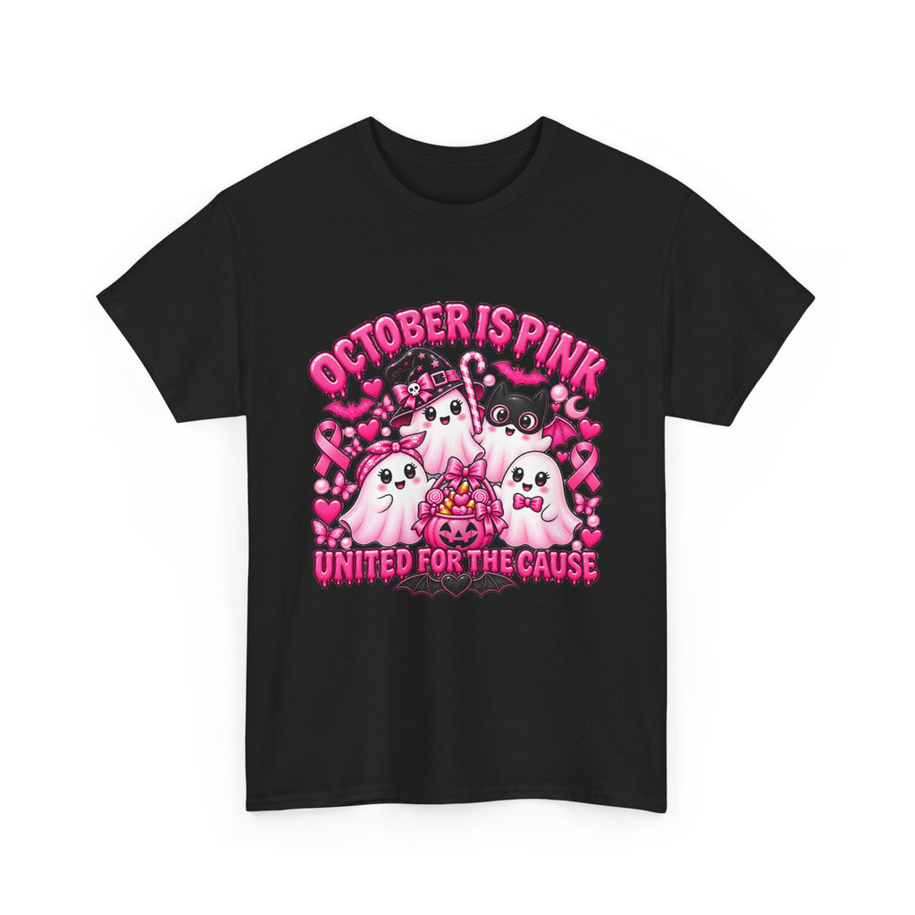 Breast Cancer Awareness Pink Ghosts Tee — "October Is Pink" United For The Cause