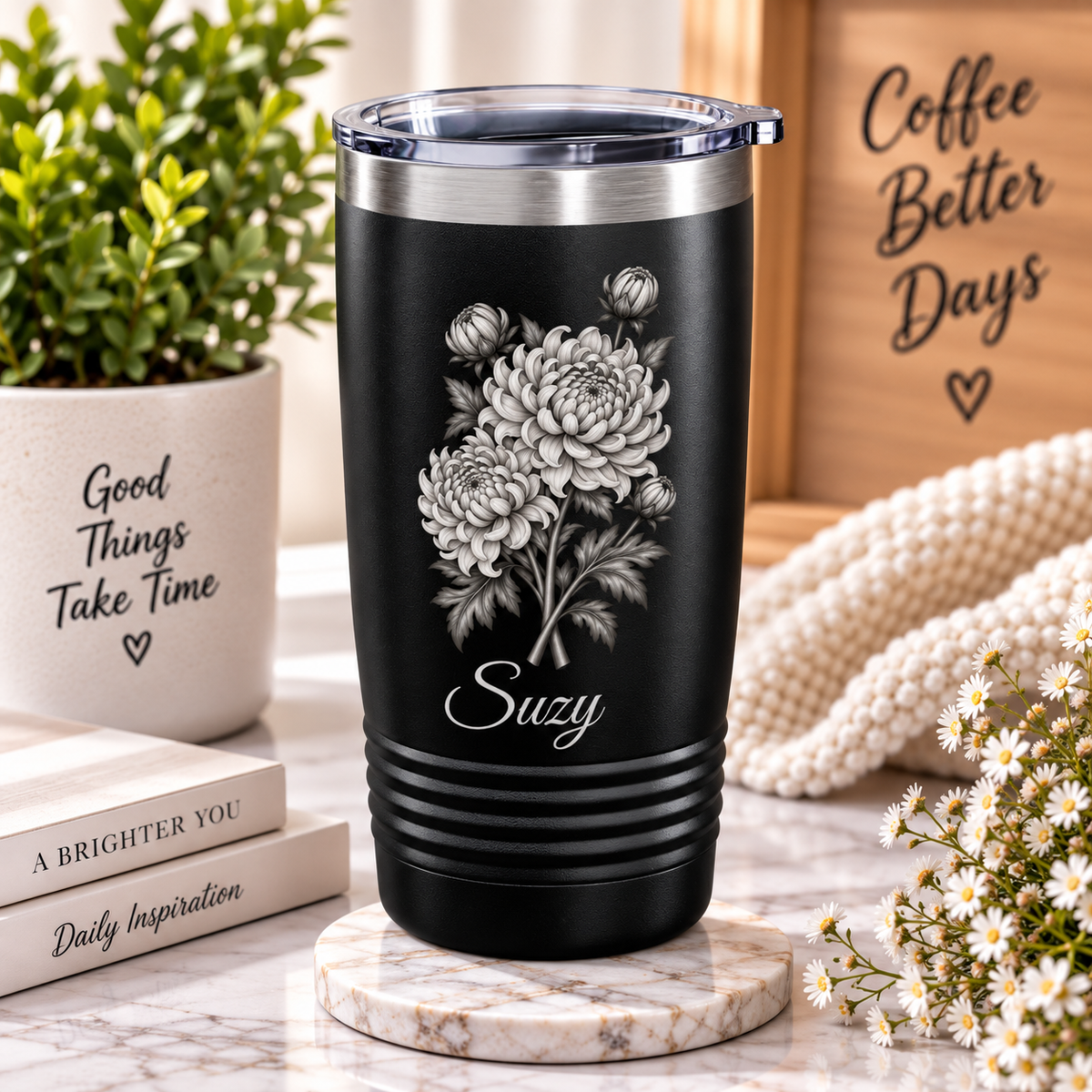 Personalized Birth Flower Tumbler – Custom Birth Month Tumbler