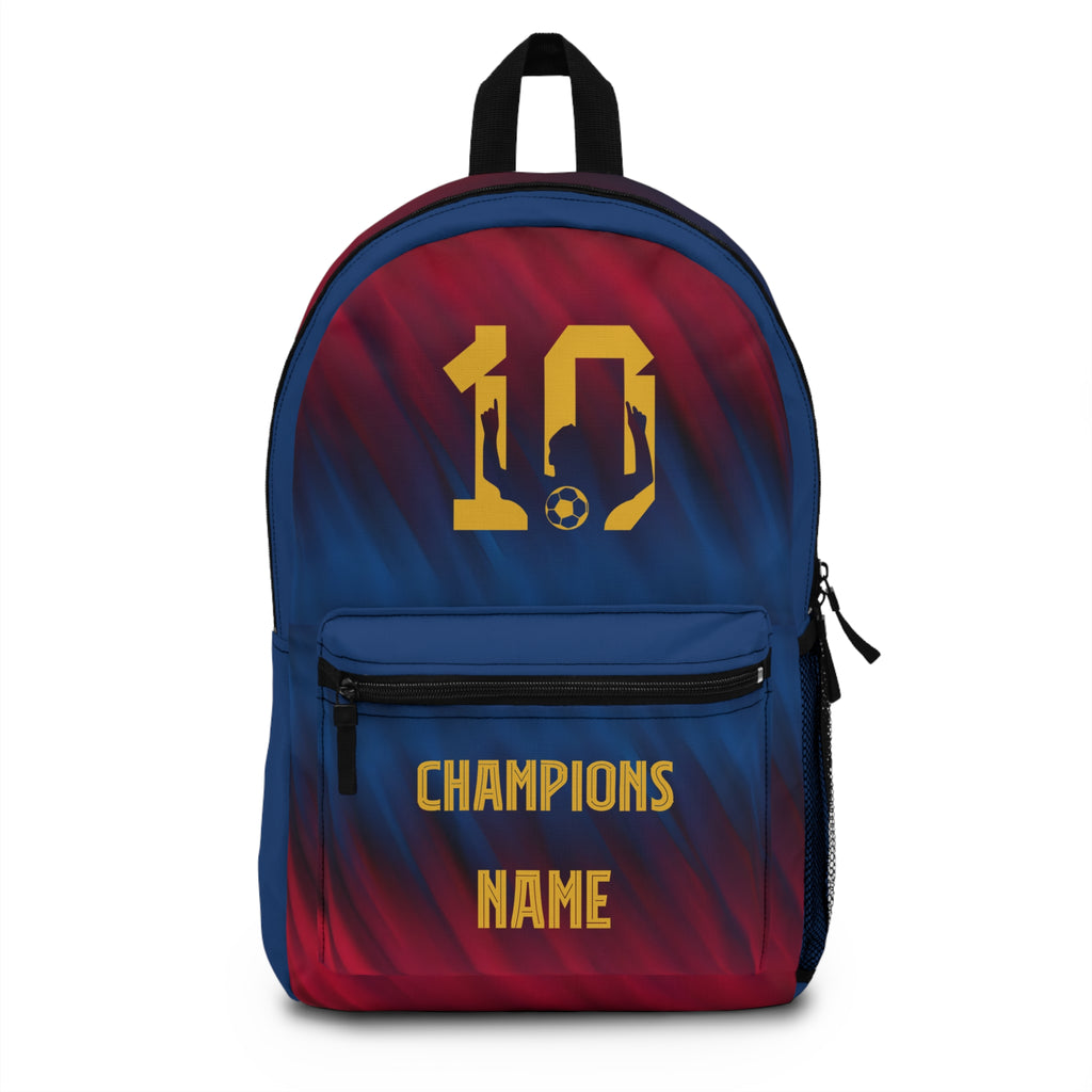Soccer Champion Personalized Backpack – Custom '10' Jersey Number & Name