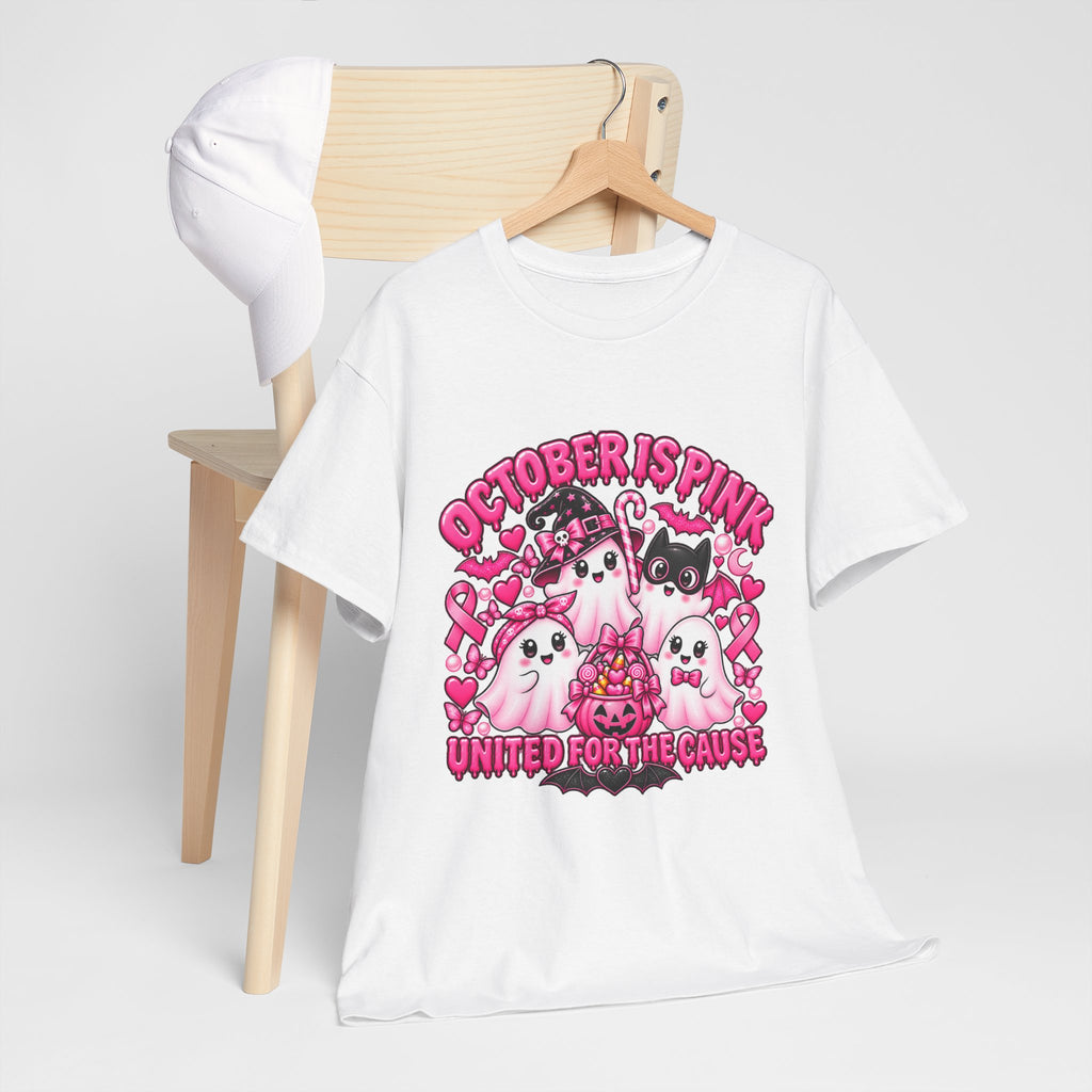 Breast Cancer Awareness Pink Ghosts Tee — "October Is Pink" United For The Cause