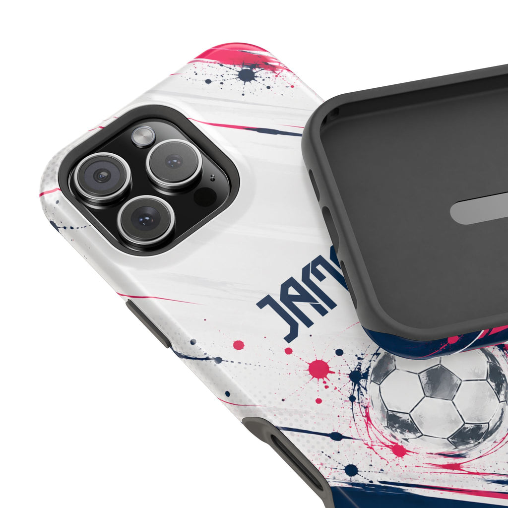Personalized Soccer Magnetic Phone Case – Custom Name Football Design