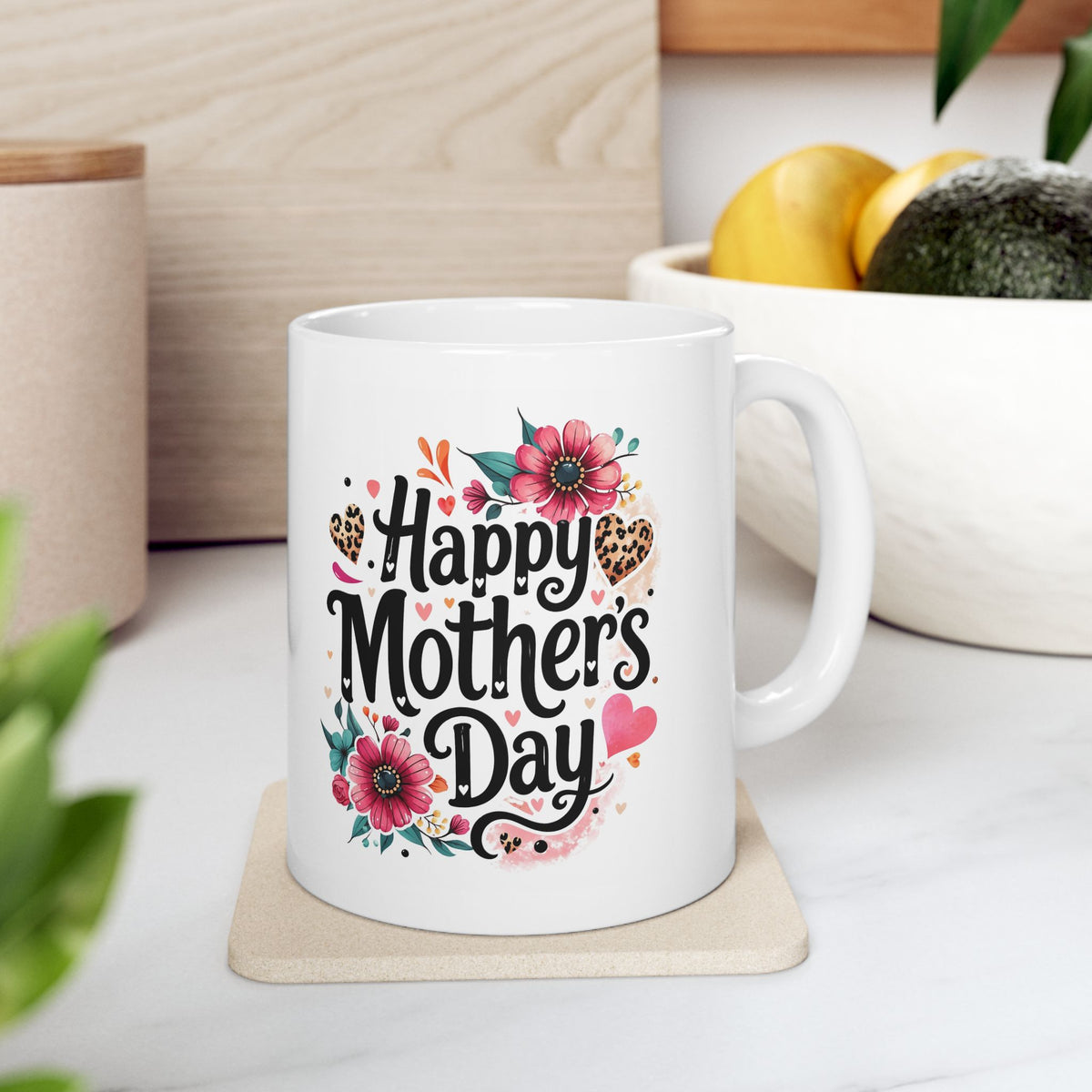 Personalized Mothers Day Mug | Custom Name Mom Coffee Cup | Best Mom Ever Gift | Happy Mothers Day Mug | Gift for Mom | Floral Mug