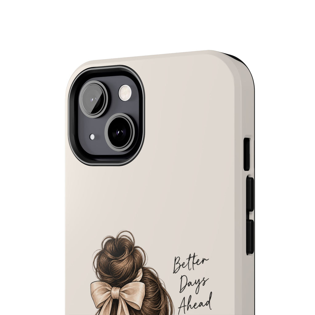 Better Days Ahead Personalized Phone Case – Cozy Feminine Coffee & Bow Design