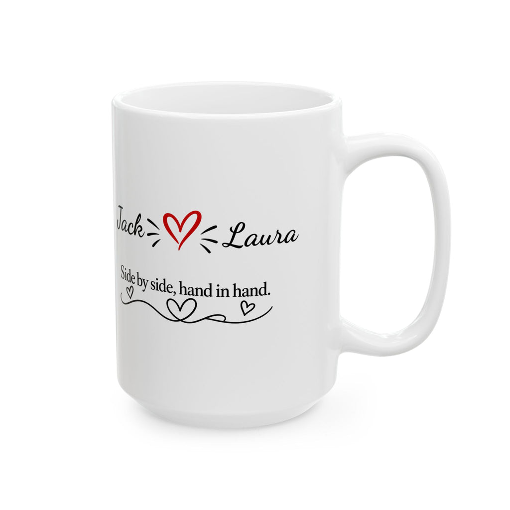 Personalized Couple Mug – Side by Side, Hand in Hand | Romantic Gift for Couples