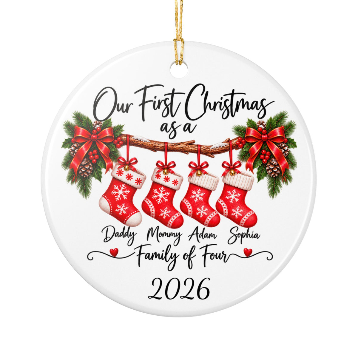 Custom Family Number Christmas Ornament 2026 – Personalized Family Keepsake