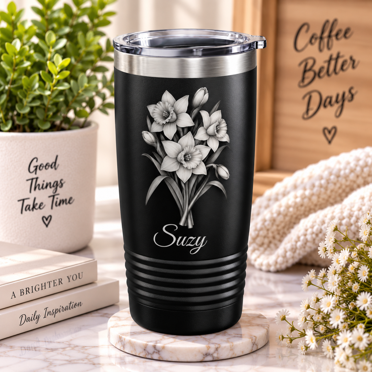 Personalized Birth Flower Tumbler – Custom Birth Month Tumbler