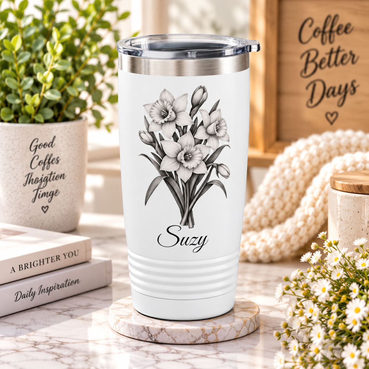 Personalized Birth Flower Tumbler – Custom Birth Month Tumbler