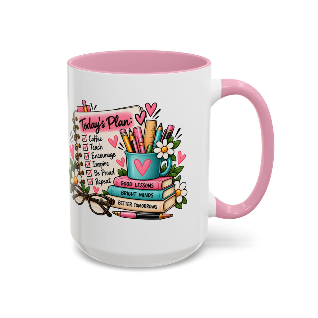 Teacher Planner Coffee Mug — Pink Interior 11oz/15oz