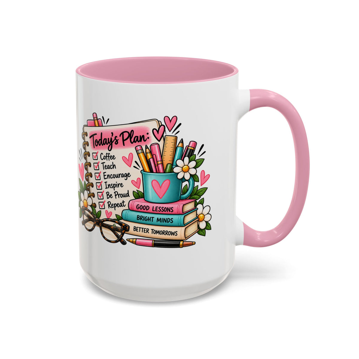 Teacher Planner Coffee Mug — Pink Interior 11oz/15oz