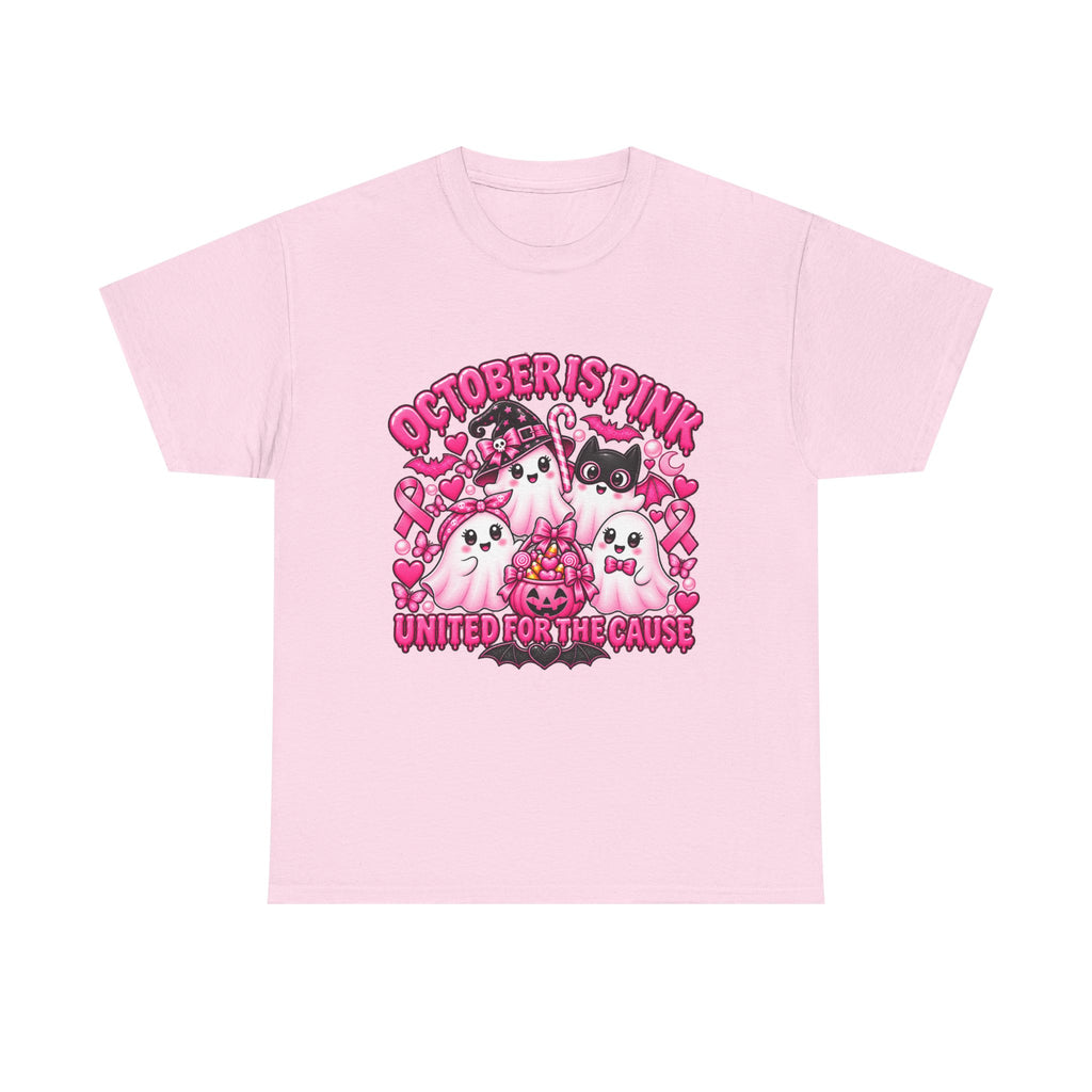 Breast Cancer Awareness Pink Ghosts Tee — "October Is Pink" United For The Cause