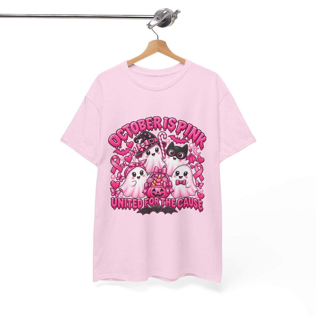 Breast Cancer Awareness Pink Ghosts Tee — "October Is Pink" United For The Cause