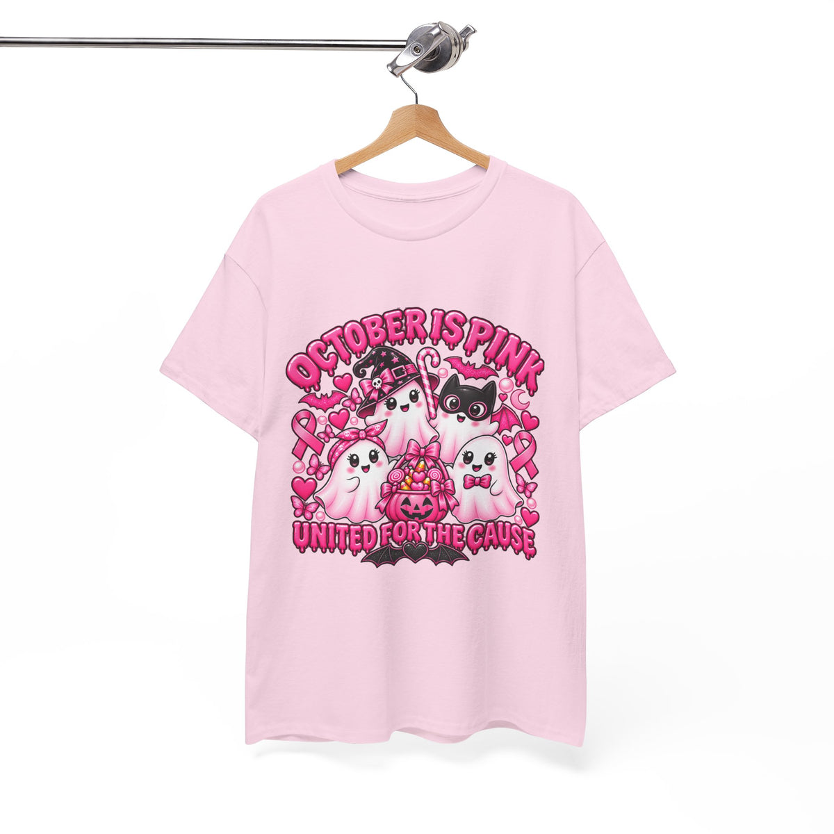 Breast Cancer Awareness Pink Ghosts Tee — "October Is Pink" United For The Cause