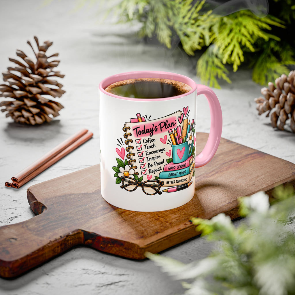 Teacher Planner Coffee Mug — Pink Interior 11oz/15oz