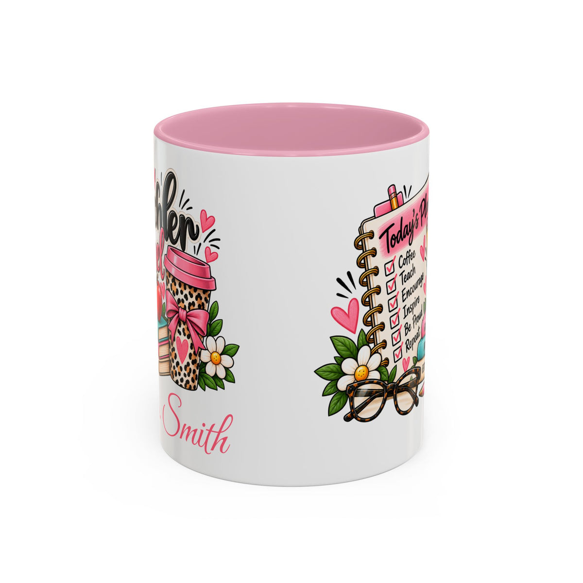 Teacher Planner Coffee Mug — Pink Interior 11oz/15oz