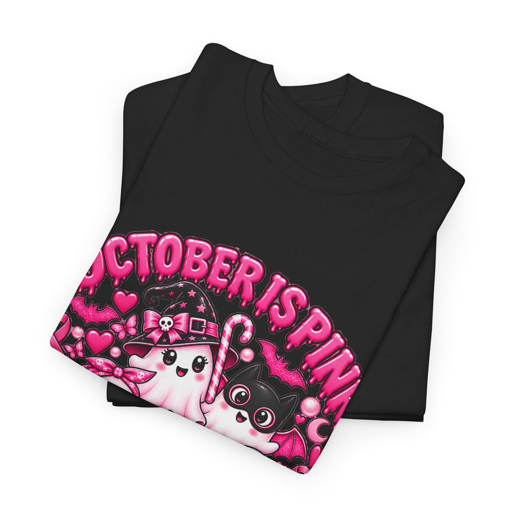 Breast Cancer Awareness Pink Ghosts Tee — "October Is Pink" United For The Cause