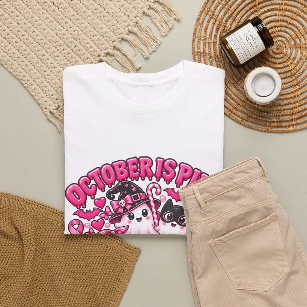 Breast Cancer Awareness Pink Ghosts Tee — "October Is Pink" United For The Cause