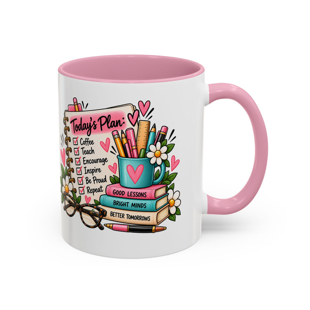 Teacher Planner Coffee Mug — Pink Interior 11oz/15oz