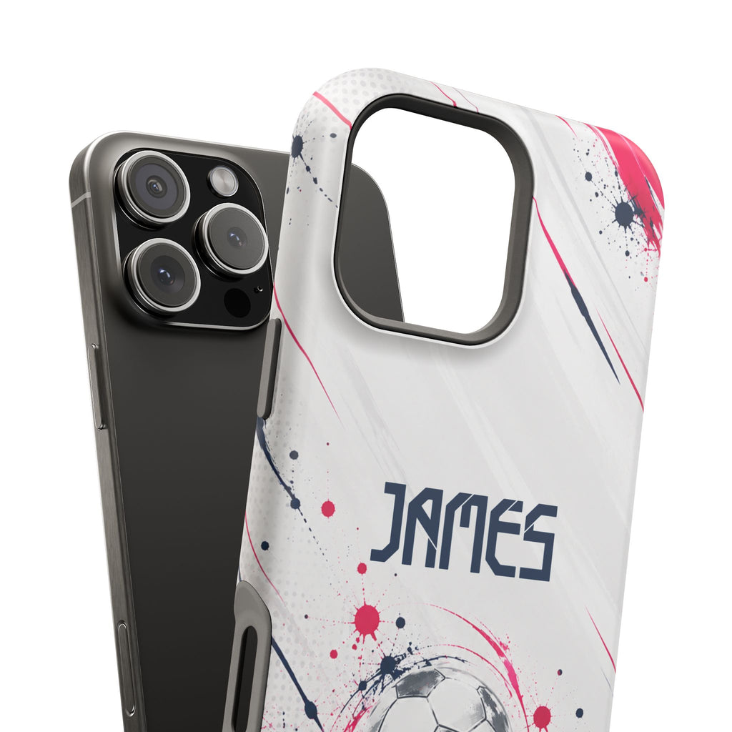 Personalized Soccer Magnetic Phone Case – Custom Name Football Design