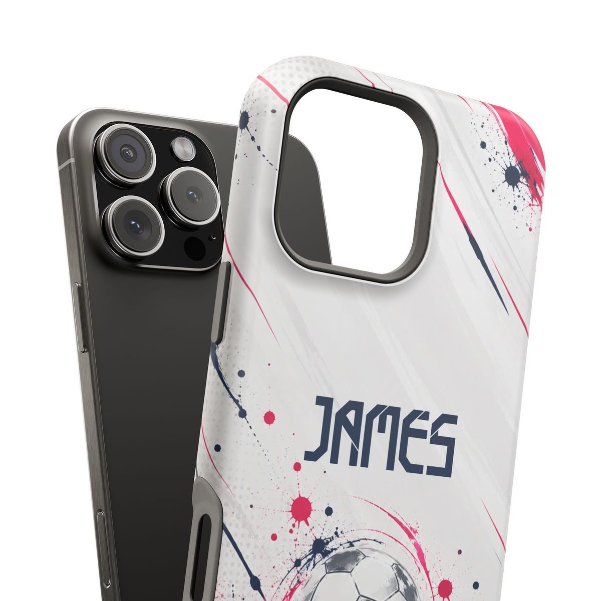 Personalized Soccer Magnetic Phone Case – Custom Name Football Design
