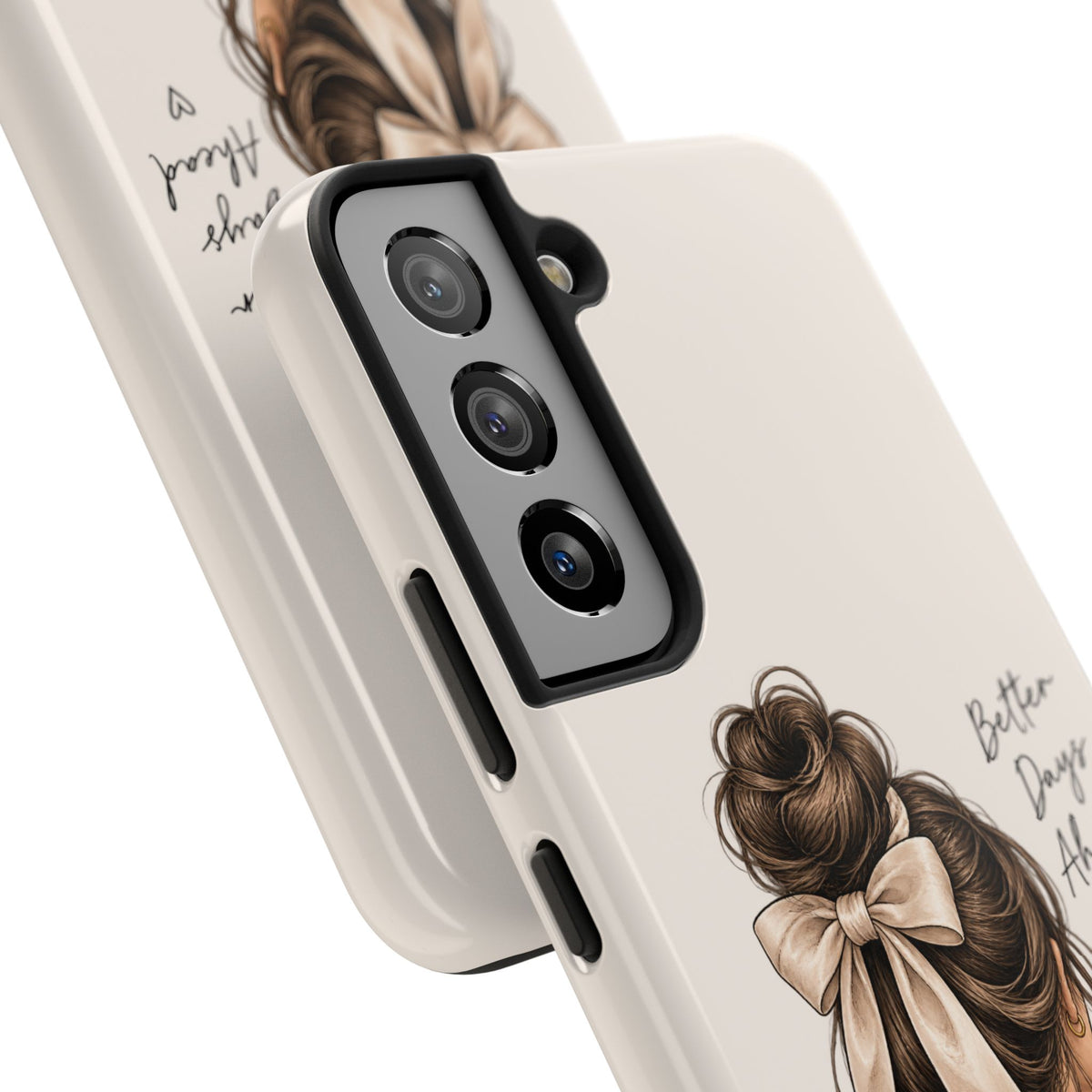 Better Days Ahead Personalized Phone Case – Cozy Feminine Coffee & Bow Design