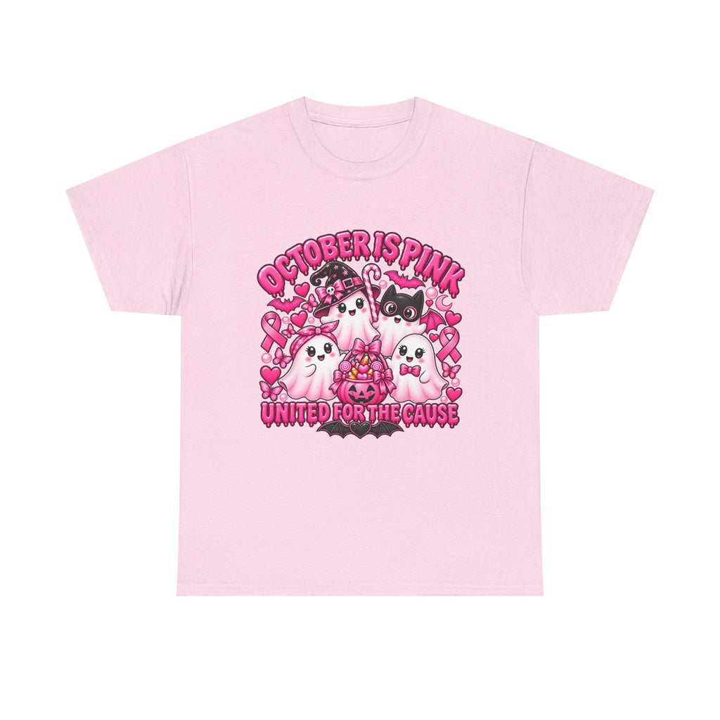 Breast Cancer Awareness Pink Ghosts Tee — "October Is Pink" United For The Cause