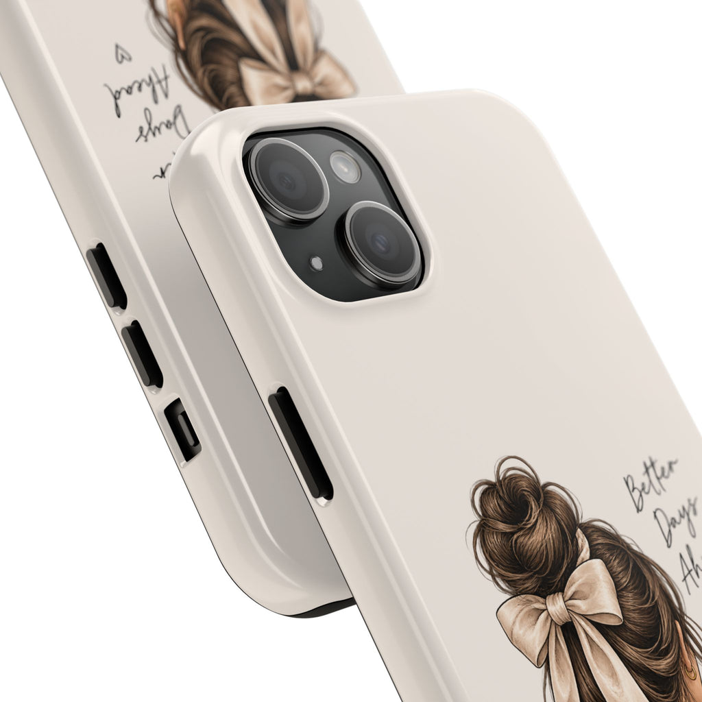 Better Days Ahead Personalized Phone Case – Cozy Feminine Coffee & Bow Design