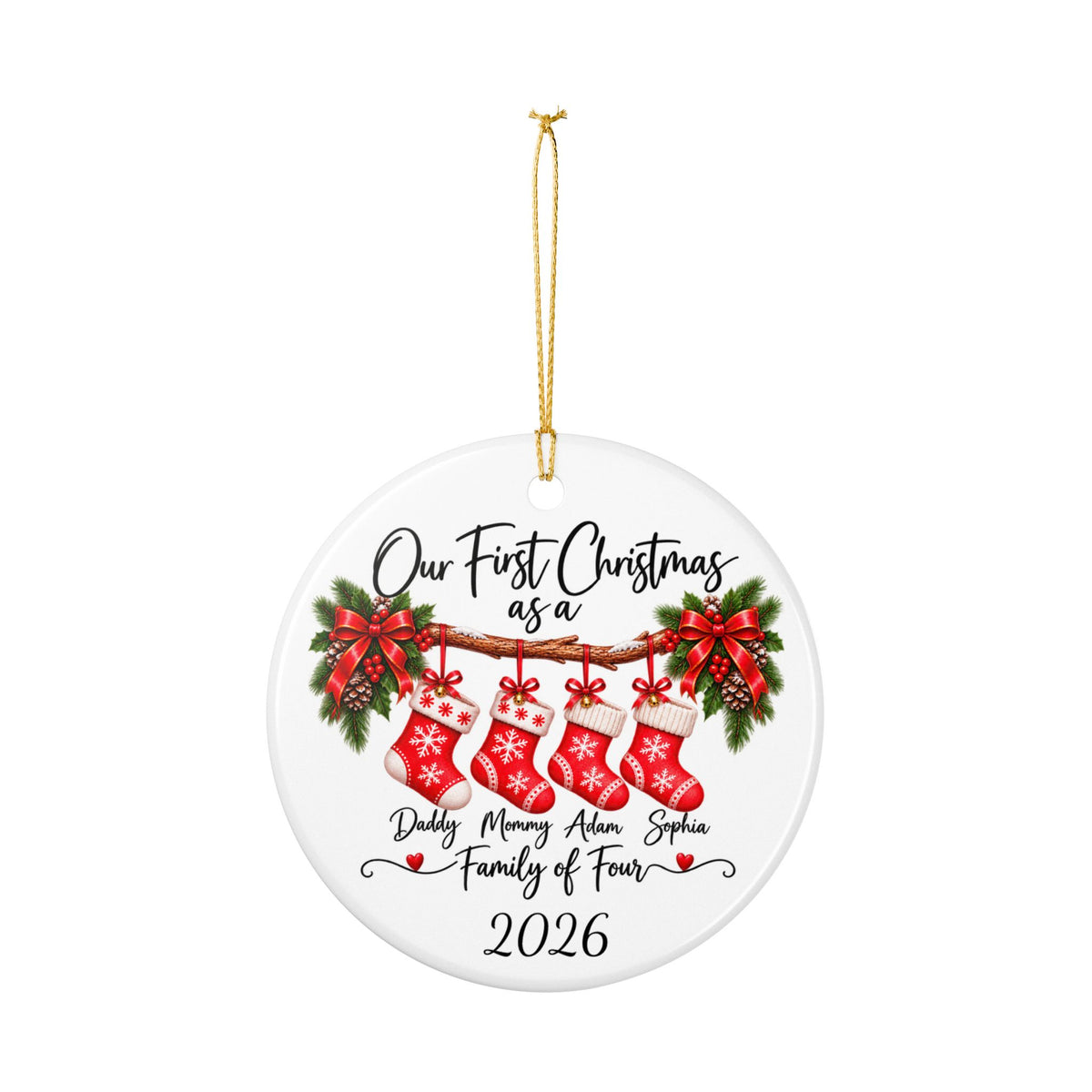 Custom Family Number Christmas Ornament 2026 – Personalized Family Keepsake