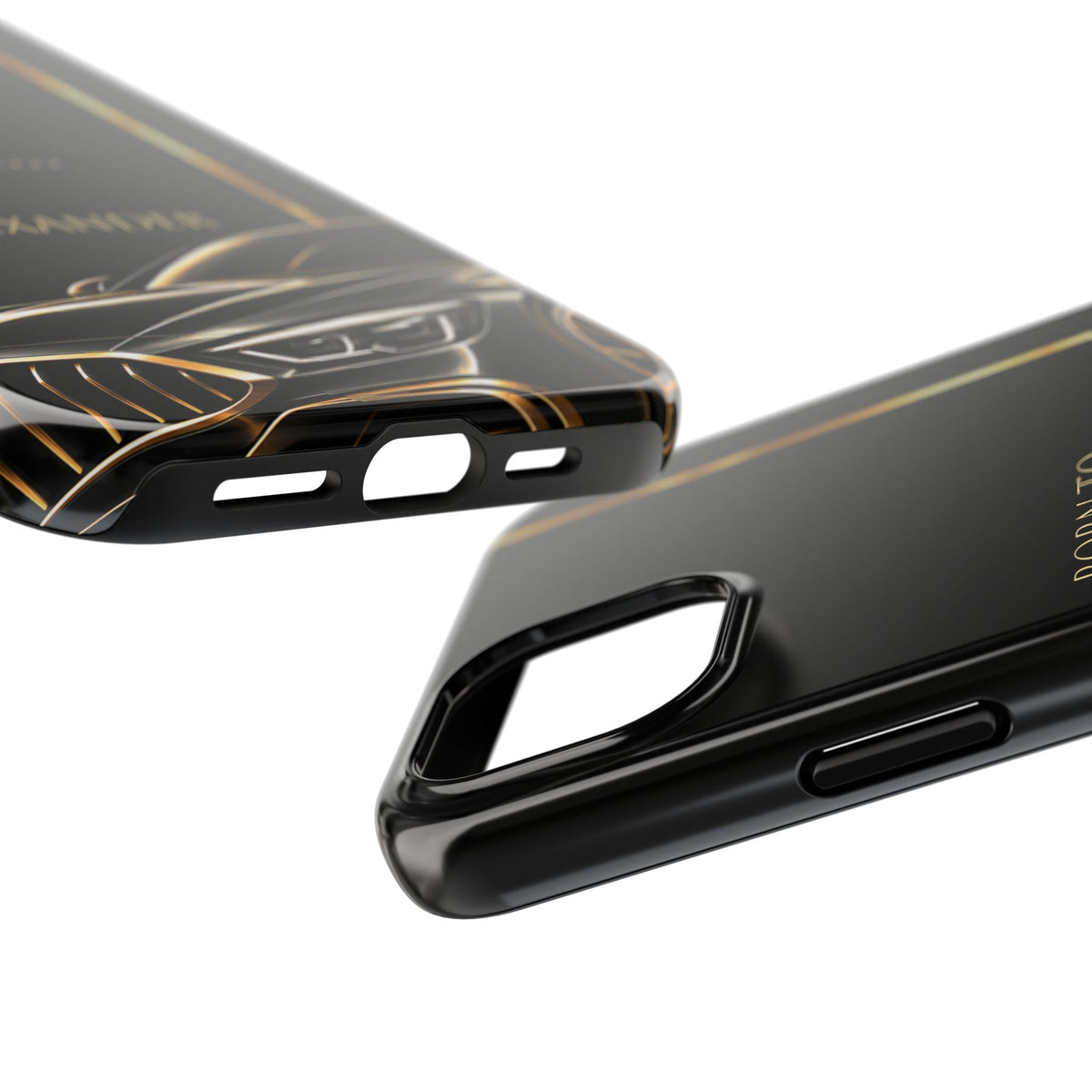 Born to Drive Personalized Tough Phone Case — Personalized Luxury Car Phone Case – Black & Gold Automotive Design