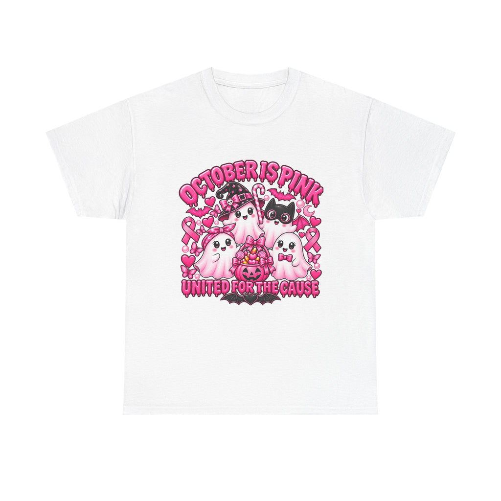 Breast Cancer Awareness Pink Ghosts Tee — "October Is Pink" United For The Cause
