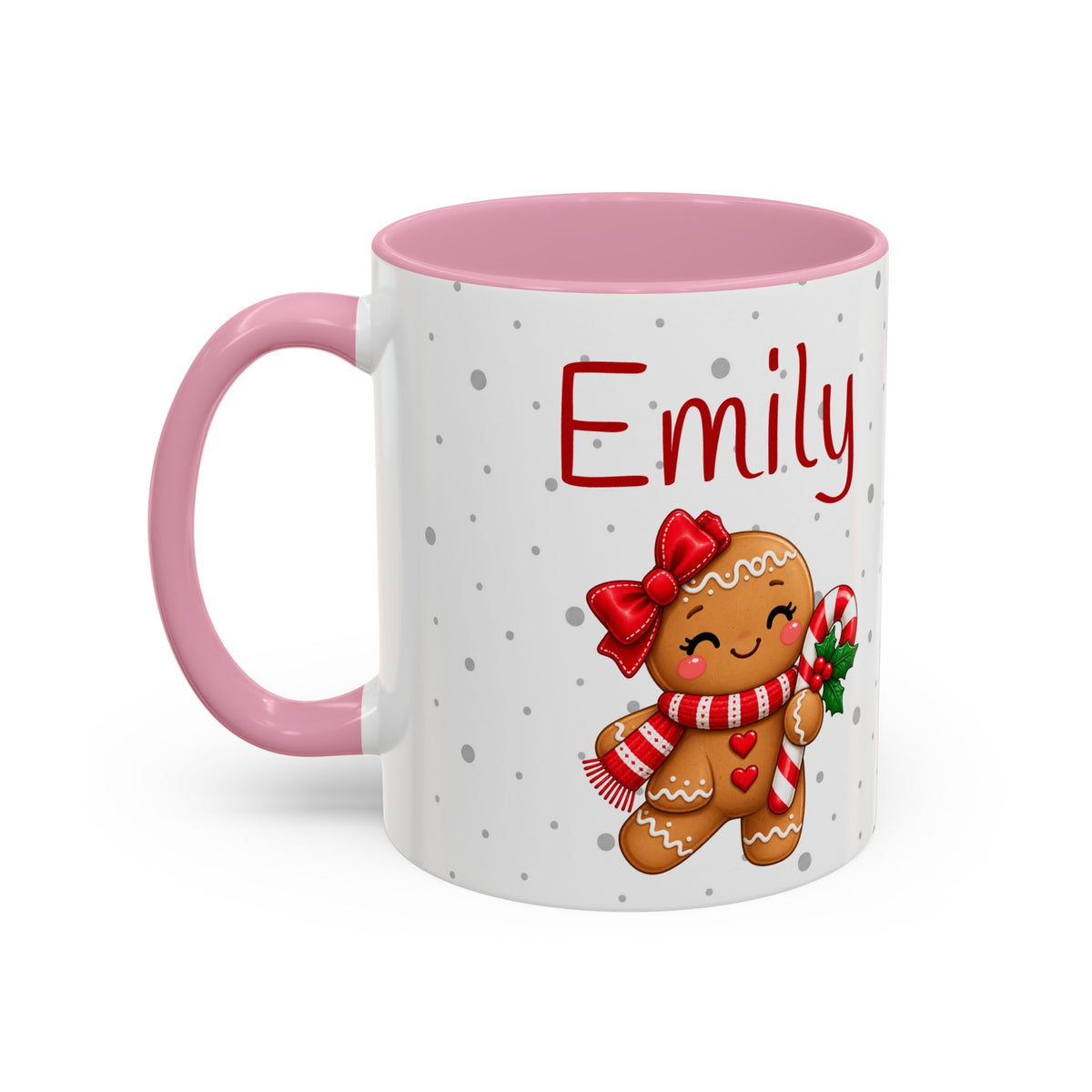 Personalized Gingerbread Christmas Mug – Custom Name Holiday Coffee Cup