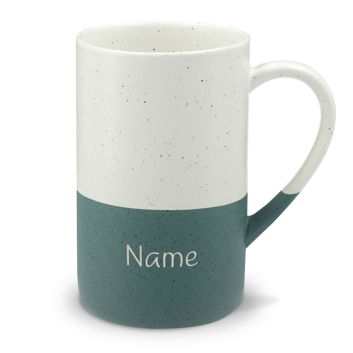 Speckled Ceramic Name Mug — 13oz Engraved Two-Tone Coffee Cup
