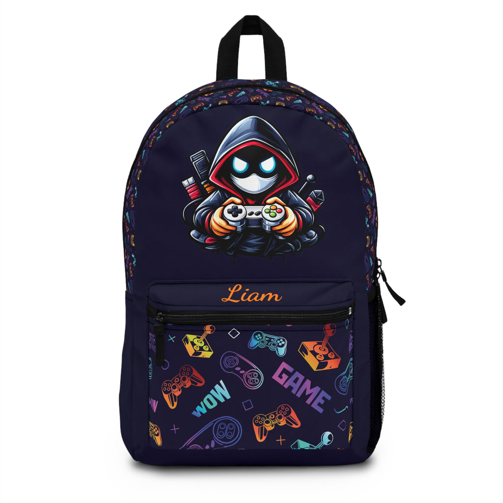 Personalized Gaming Backpack for Kids & Teens | Gamer School Backpack | Custom Name Game Controller Backpack | Gamer Gift