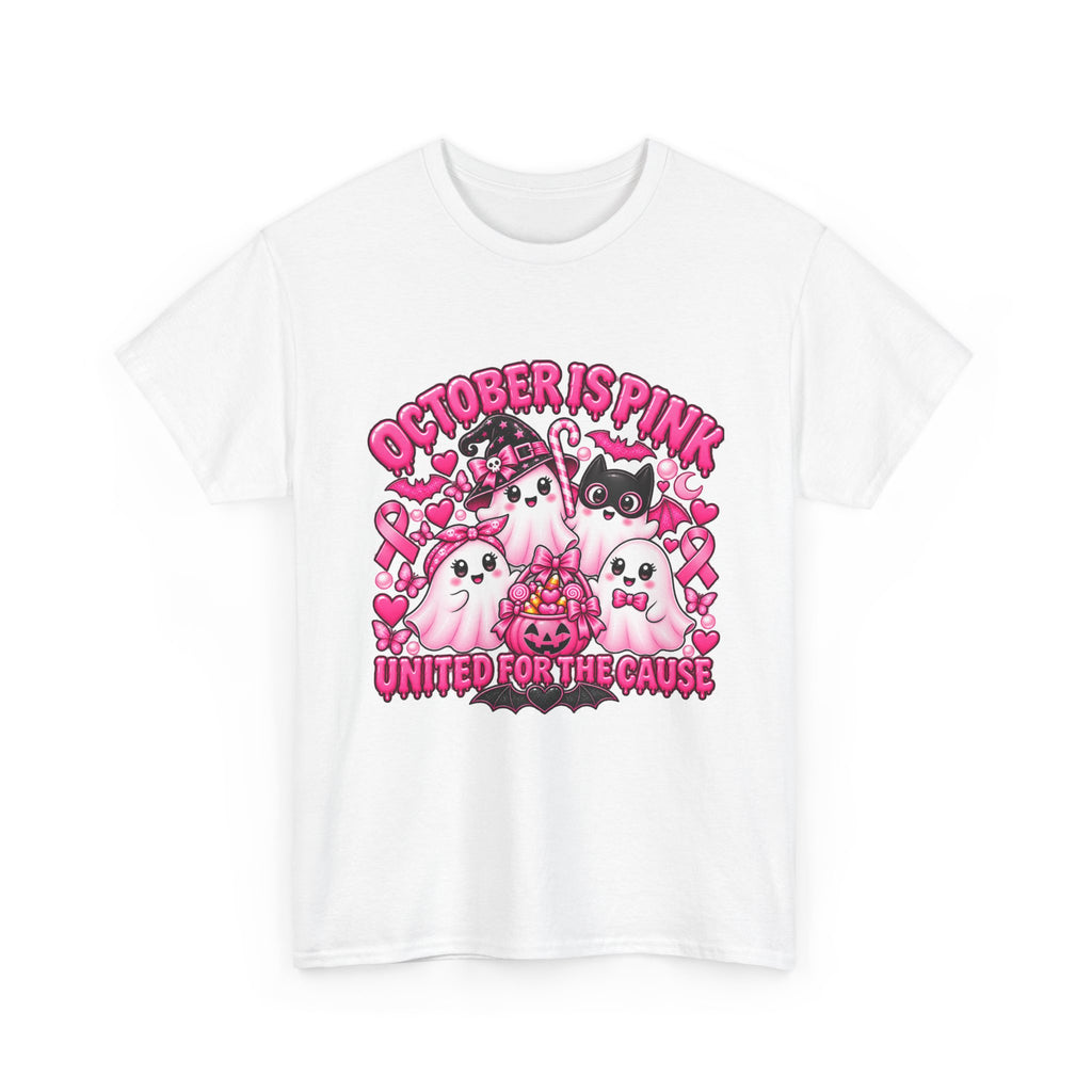 Breast Cancer Awareness Pink Ghosts Tee — "October Is Pink" United For The Cause