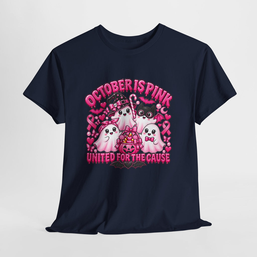 Breast Cancer Awareness Pink Ghosts Tee — "October Is Pink" United For The Cause