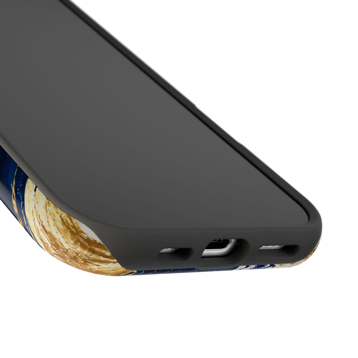 Personalized White Marble & Navy Gold MagSafe Phone Case – Custom Name — Personalized Marble Phone Case