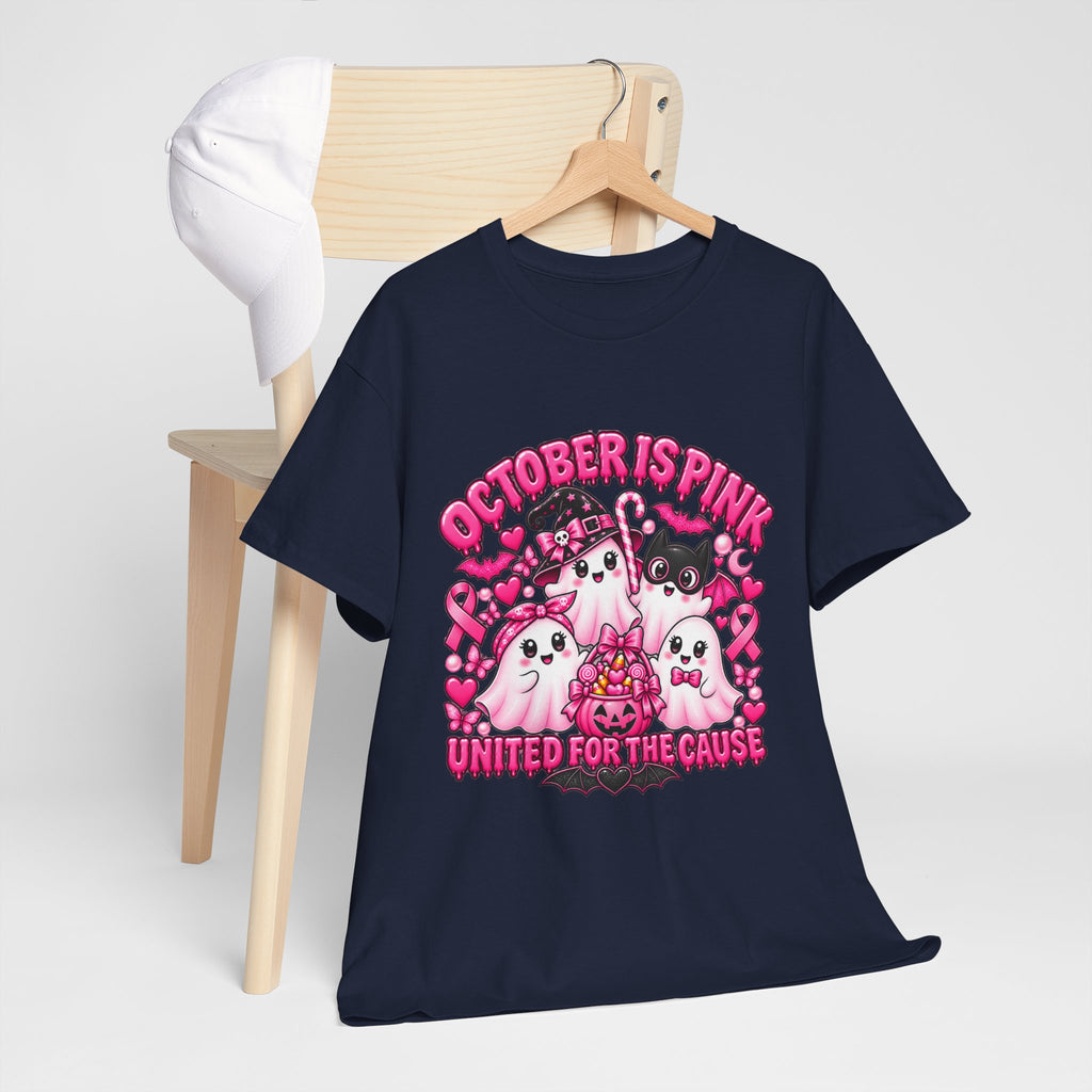 Breast Cancer Awareness Pink Ghosts Tee — "October Is Pink" United For The Cause