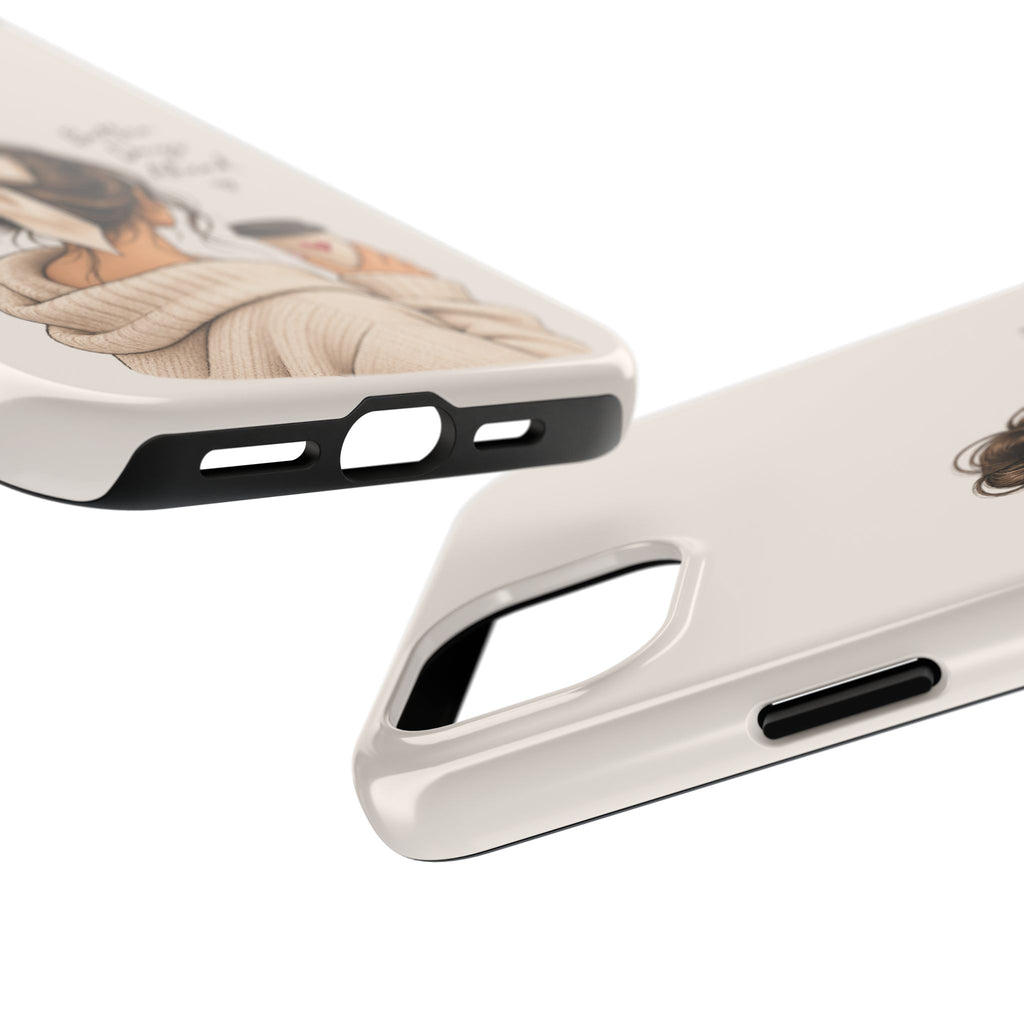 Better Days Ahead Personalized Phone Case – Cozy Feminine Coffee & Bow Design