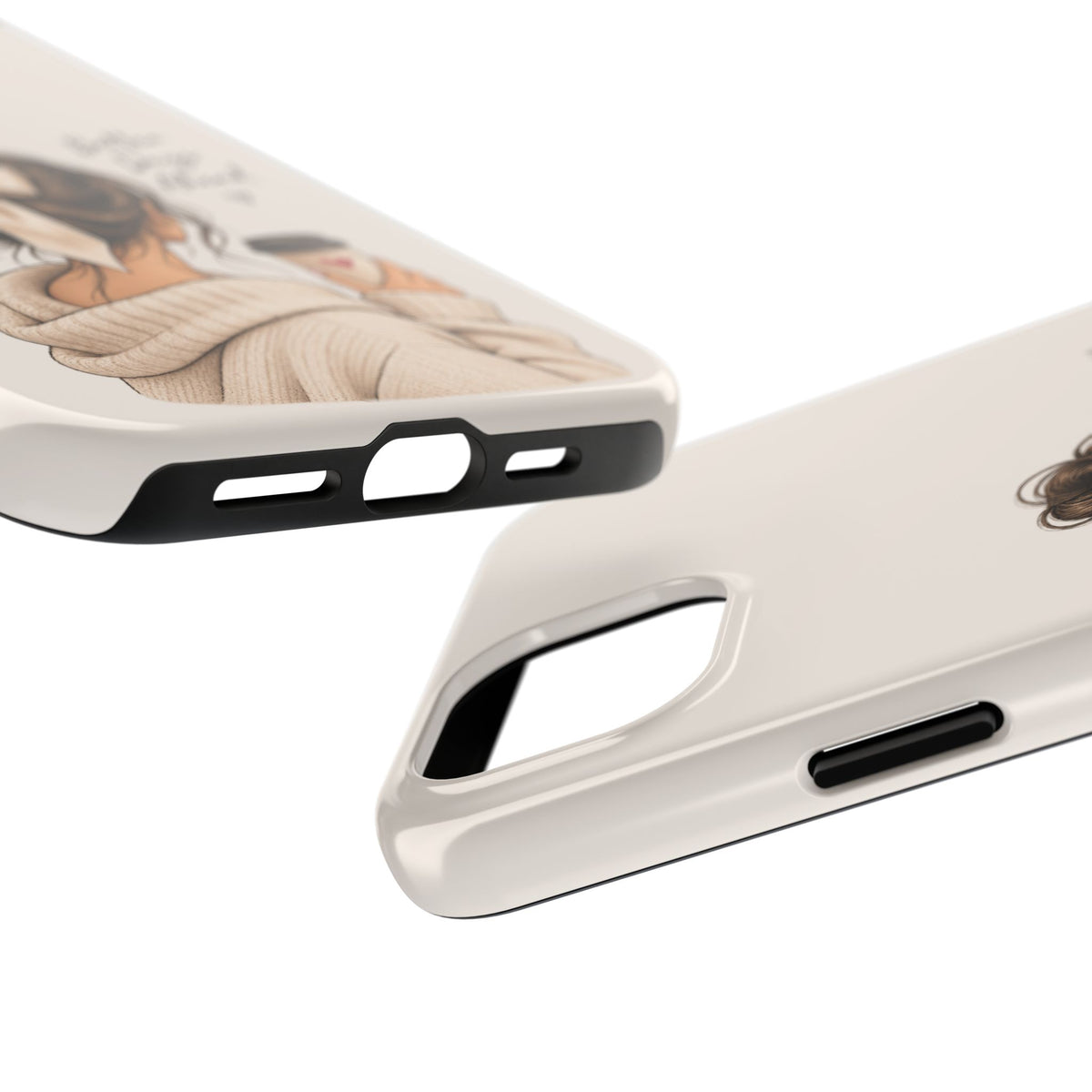 Better Days Ahead Personalized Phone Case – Cozy Feminine Coffee & Bow Design