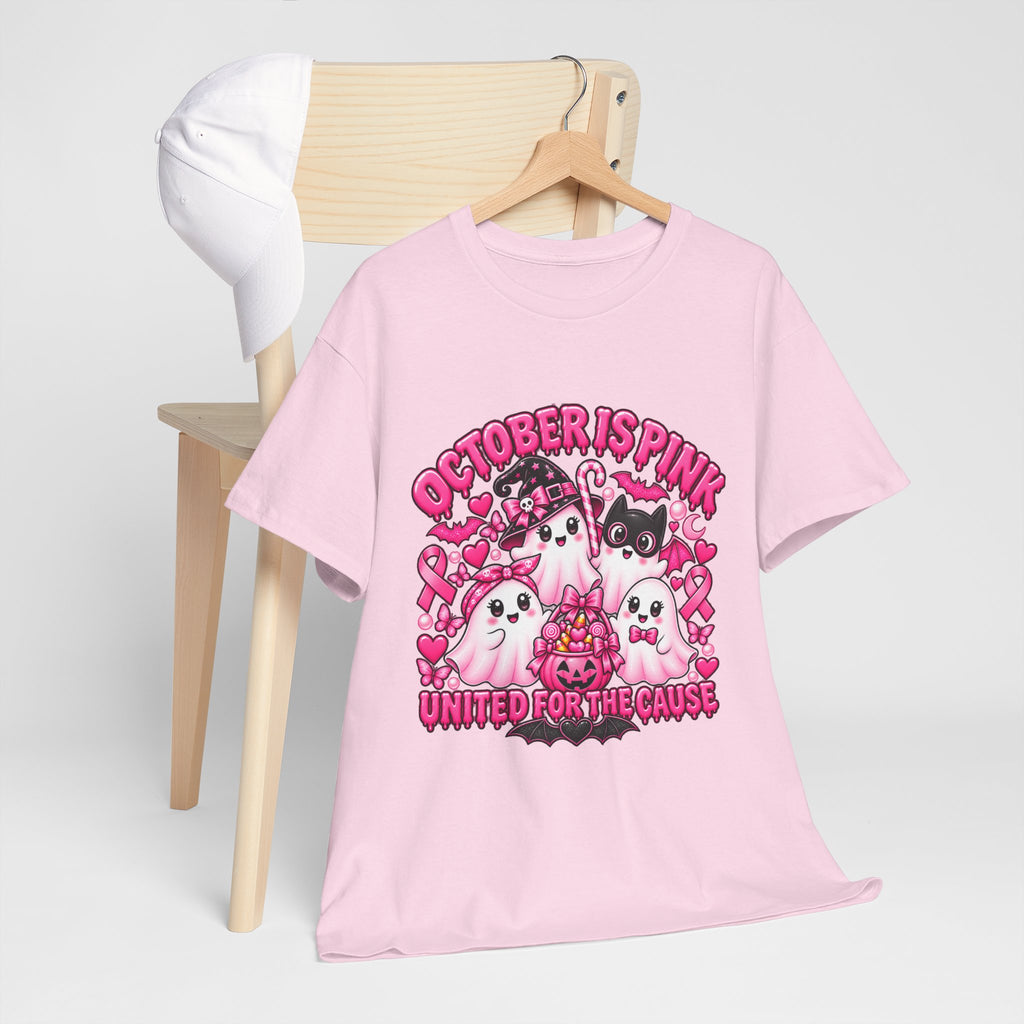 Breast Cancer Awareness Pink Ghosts Tee — "October Is Pink" United For The Cause