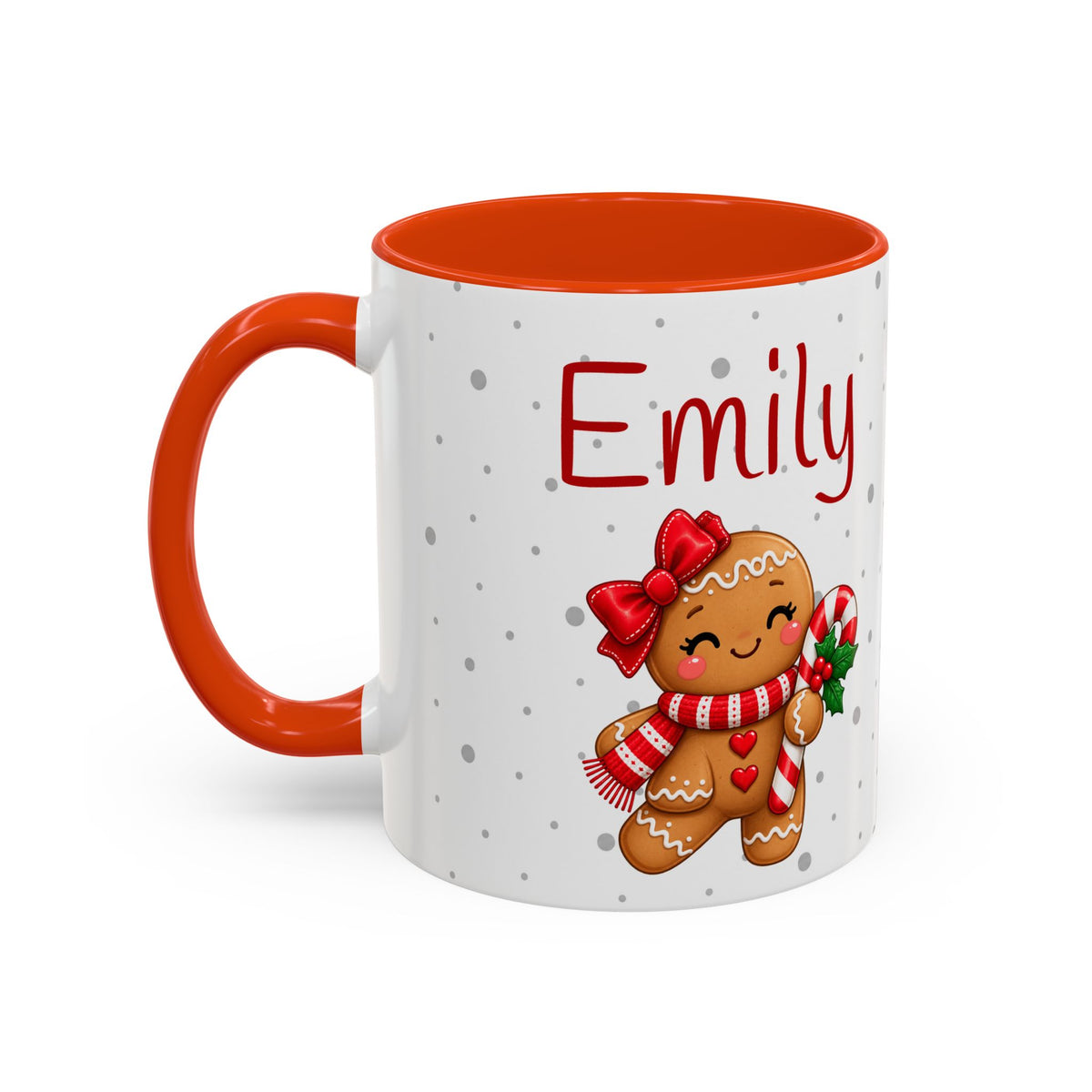 Personalized Gingerbread Christmas Mug – Custom Name Holiday Coffee Cup